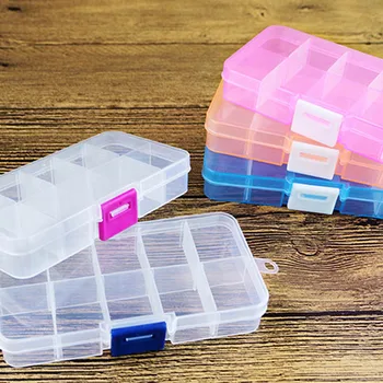 Snemljiv 10 Mrežo, Skladiščenje Primeru 1Pcs Večfunkcijsko Plastičnih Tablete Posodo Ličila Organizator Škatle Nakit