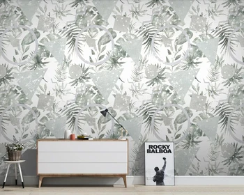 De Papel parede Ročno sestavljen tropske rastline, geometrijske retro tapete,dnevna soba, tv, kavč spalnica kuhinjski steni papirjev doma dekor
