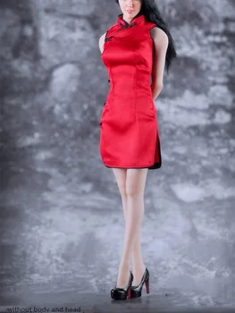 MF-002 1/6 Ženska Oblačila Kitajski slog Kratke Cheongsam Visokih Petah DISK zaponke Za 12