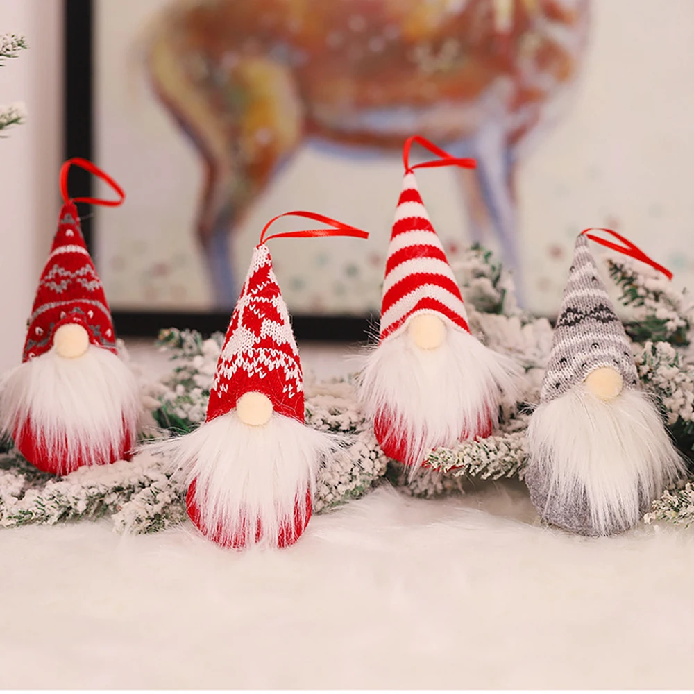4pcs Božič Brezosebna Gnome Santa Božič Visi Drevo Ornament Lutka Dekoracijo Za Dom Obesek Okraski Stranka Dobave