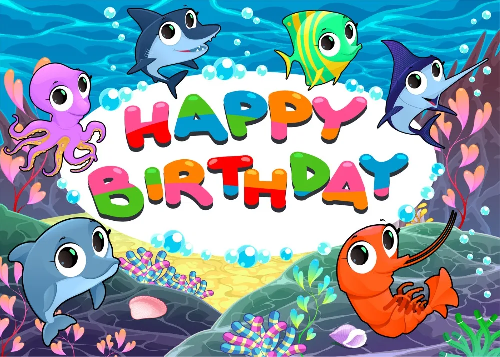 Capisco fotografija ozadje podmorskega sveta srčkan Pes hobotnica koralni ozadje baby happy birthday party prilagodite photocall
