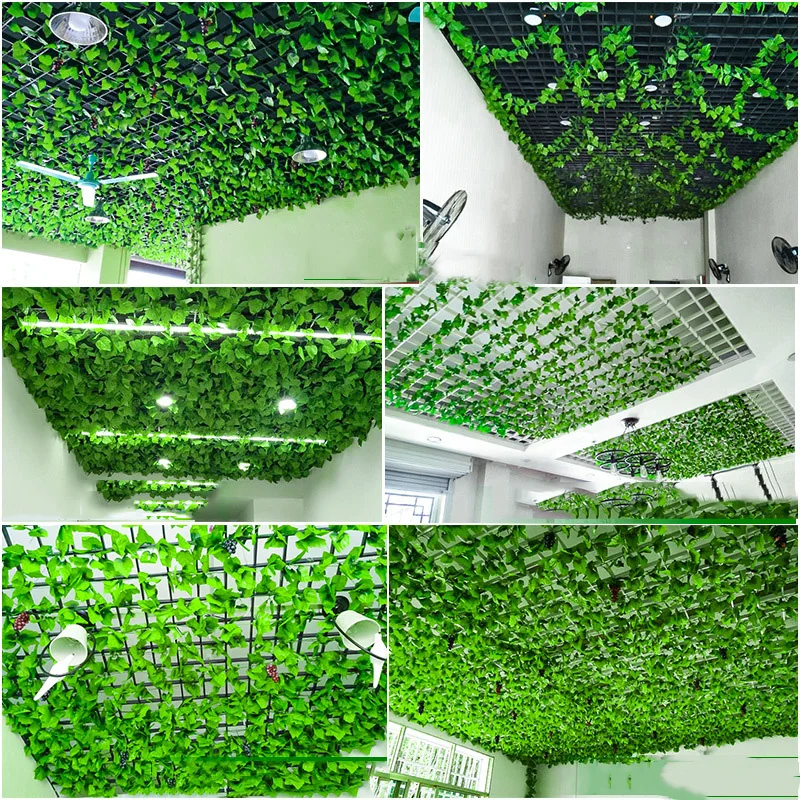 CHENCHENG 1 Kos 260 cm Ponaredek Rastlin Simulacije Grozdni Listi Rattan Zelenih Listov Zid Viseči Strop Okenske Ograje Dekoracijo