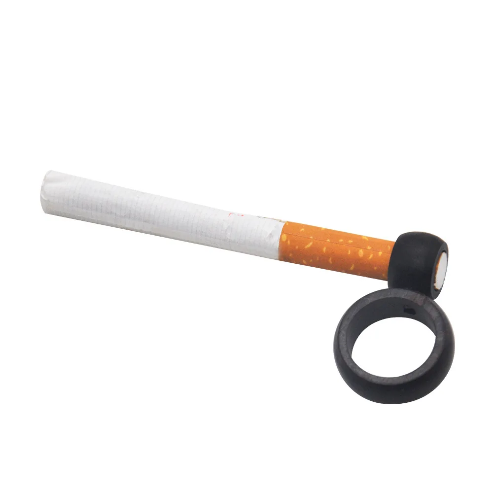 Ebony lesa ring design prst strani imetnika posnetek cigaret imetnik primerna je za običajne cigarete kadilec kajenje cevi Pribor