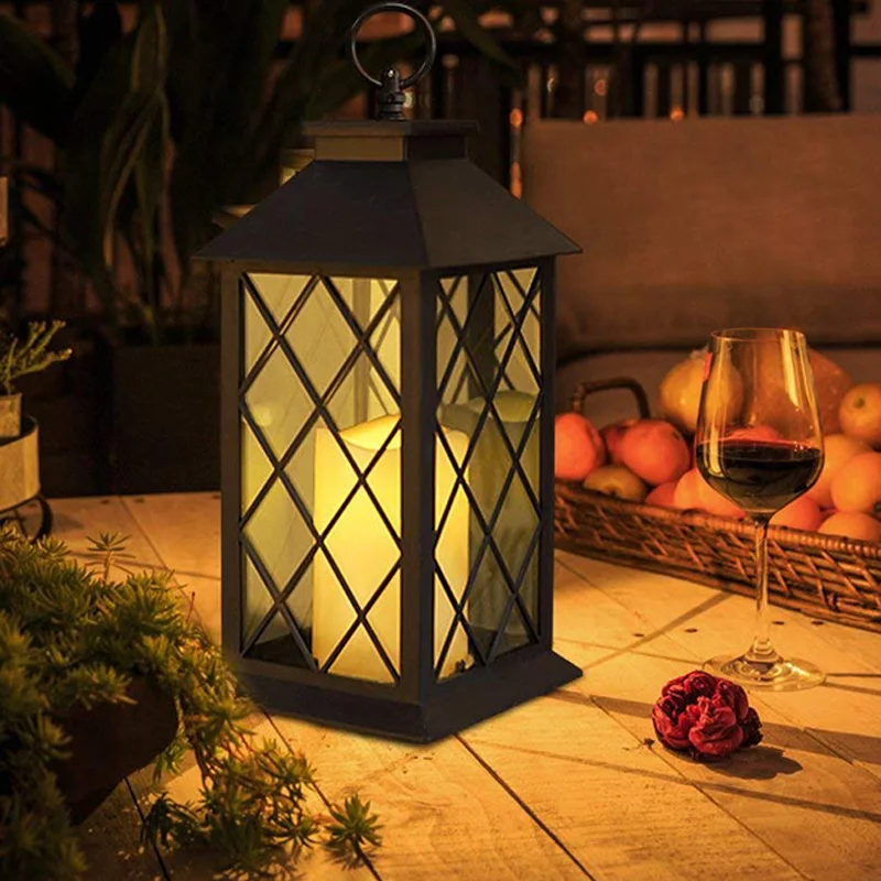 Sončna Luč, Zunanji Vrt, ki Visi Svetilka, Komplet 2, LED Utripa Brezplamensko Sveče Naloga Luči za Mizo, na Prostem, Del