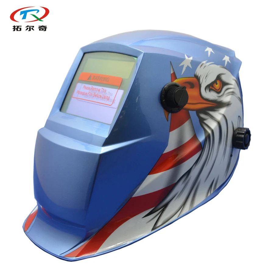 Varjenje Čelada klobuk modri orel Auto Temnenje Varilne maske, Sončno energijo, notranjo baterijo, Hitra Dostava za varilec orodje GD04(2200DE)W