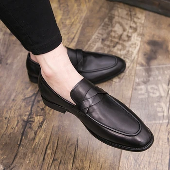 Men ' s Business Casual Čevlji za Moške Usnje Angliji Moški Čevlji Jeseni Dihanje Moda stopil Čevlji