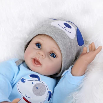 Bebes Rodi Punčko 55 cm Prerojeni Baby Doll Malčka Silikonski Telo Boneca z Obleko, Modre Oči Brinquedos Veren Igrače za Otroke
