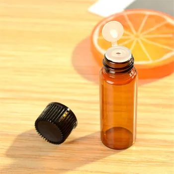 5pcs 1ml/2ml/3ml/5ml Dram Oranžna Stekla Eterično Olje, Steklenica Tanke Steklene Majhne Rjave Parfum Olje Vial Testni Vzorec Steklenico