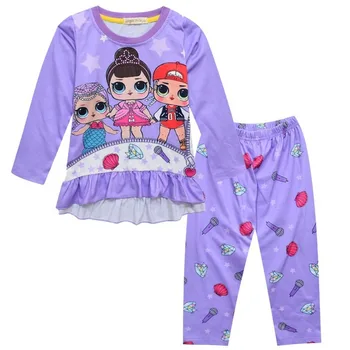 Dekleta Pižame Otroci Sleepwear Otrok L. O. L Lutka Risanka Oblačila Sklop Baby Dolg Rokav Pižamo Domov Oblačila za 3-11 Let