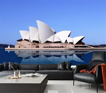 Po meri Zidana 3D Ozadje Velikih Sydney Opera House pokrajino, Dnevna Soba, Spalnica Ozadju Dekoracijo Sten Zidana Ozadje