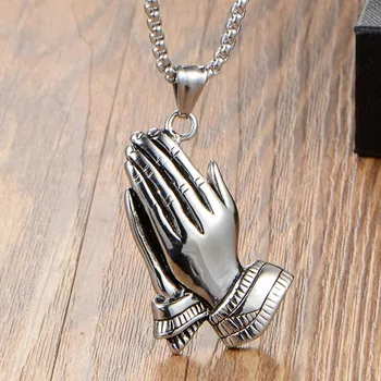 Bergamot Molite Roke Ogrlico, Obesek Za Moške, Ženske Trdnega Nerjavečega Jekla Budistični Amulet Verske Molitev Nakit NE627G