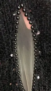 2020 Nove Ženske črna sequined O vratu dolg rokav Vestido Slaven večer stranka bodycon povoj obleke dropshipping