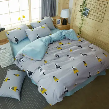 Domov-Home tekstilne posteljno perilo za dekleta srčkan Posteljnina nabor Stanja Odeja cover Prevleke Rjuhe Kritje darilo za otroke, Kralj, Kraljica
