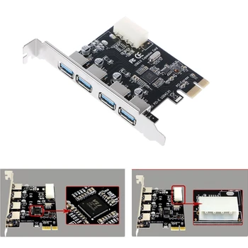 Spusti Ladje, PCI-E PCI Express USB3.0 4 Vrata Širitev Sim Adapter SuperSpeed Za Računalnike Mac Pro
