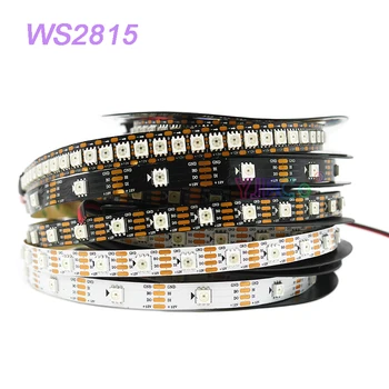 DC12V 1m/2m /5m WS2815 RGB LED Trakovi Posamezno Naslovljive Dual-Signal 30/60/144 slikovnih Pik/m WS2812B WS2813 Posodobljene Žarnico, Trak