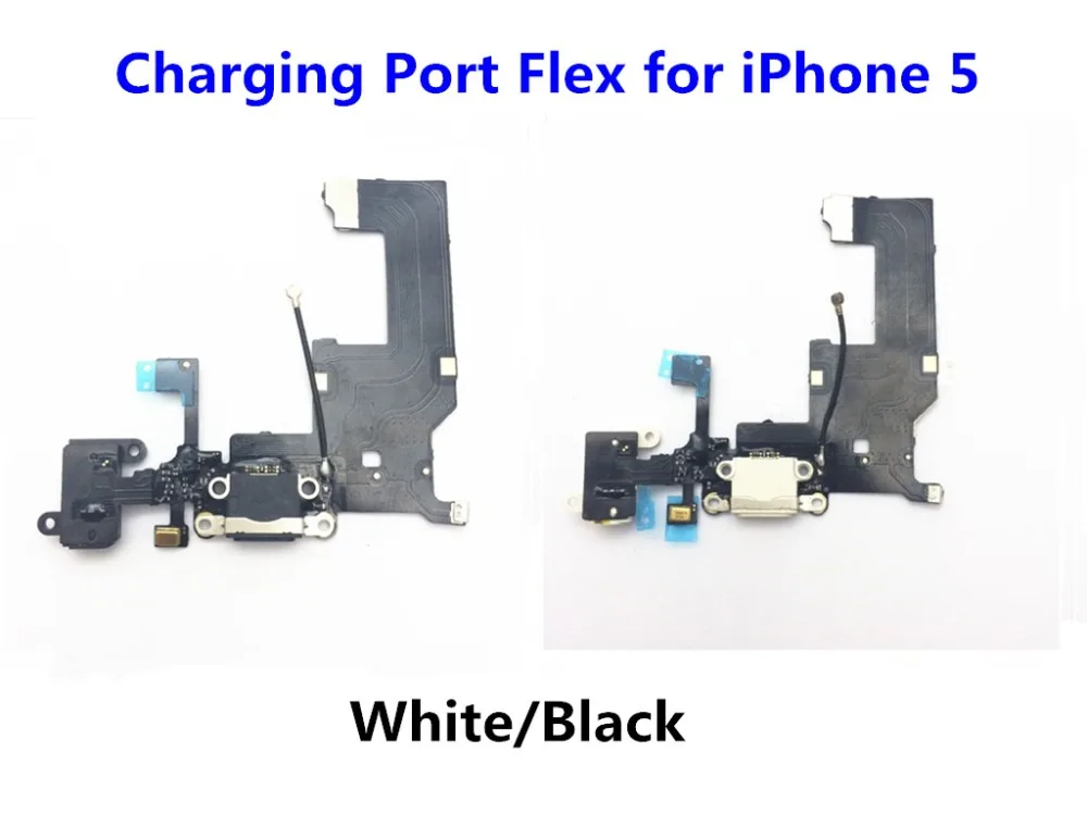 10pcs/veliko NOVIH Polnjenje Vrata USB Dock Priključek Mic Flex Kabel Trak za iPhone 5, 5g Mobilni Telefon rezervnih Delov na Debelo