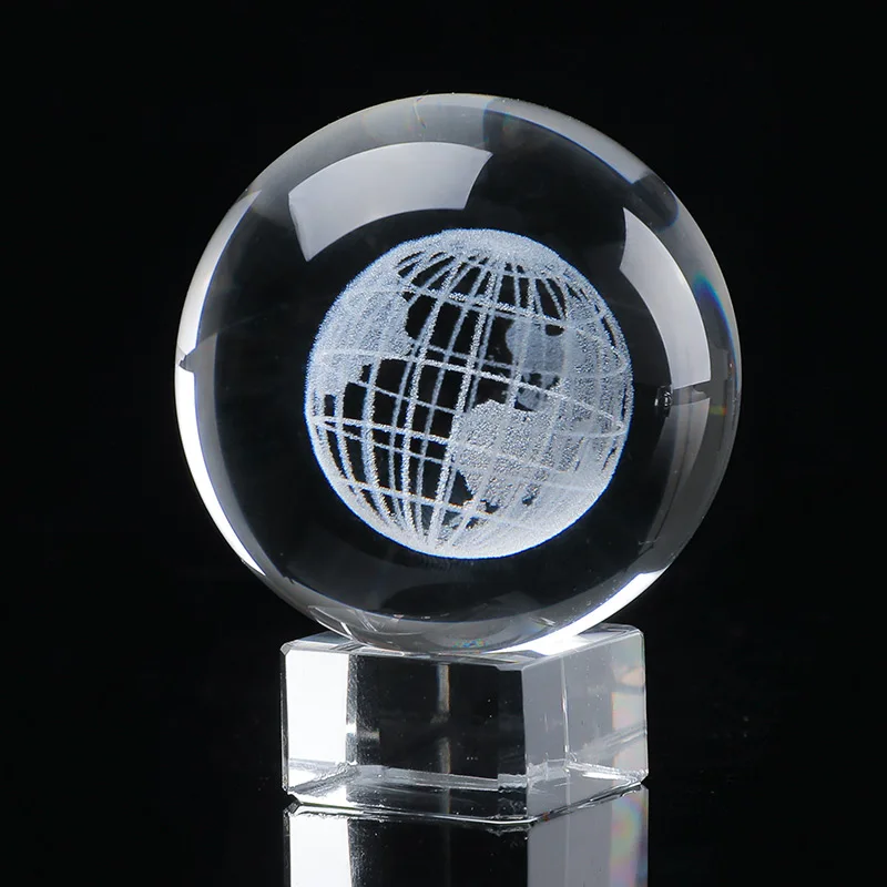 6 CM 3D Laserski Zemljo Steklo Kristalno Kroglo Miniaturni Model Plovila, Kristalno Kroglo Ornament Svetu Stekla Domov Dekoracijo Opremo