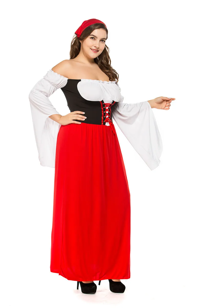 Plus velikost Nemčija, Bavarska piva Oktoberfest festival delovne obleke Kostum Halloween Carnival Party Cosplay Fancy dolgo obleko A014
