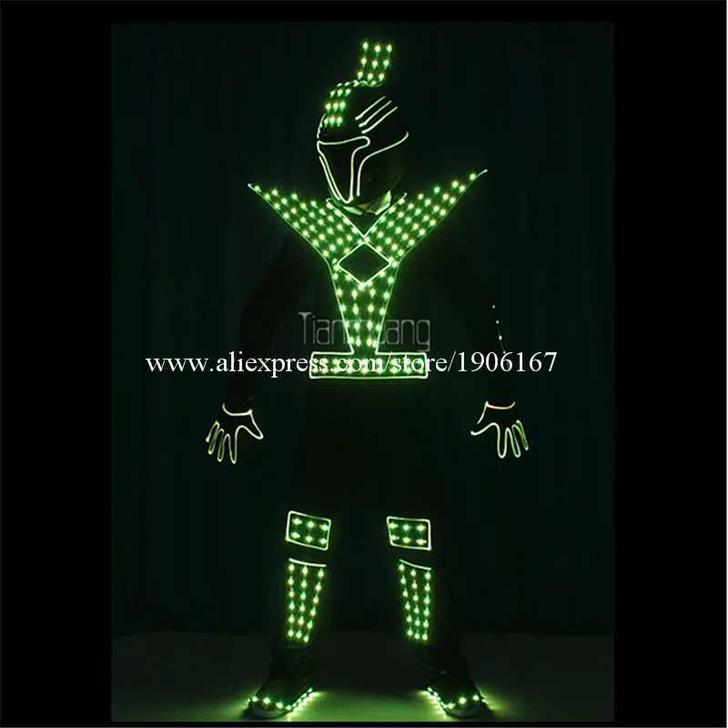 Programabilni Moških led svjetlovodni tron robot kostumi, ples ekipa full color led luči dj oblačila svetlobni fazi nosi disco obleko