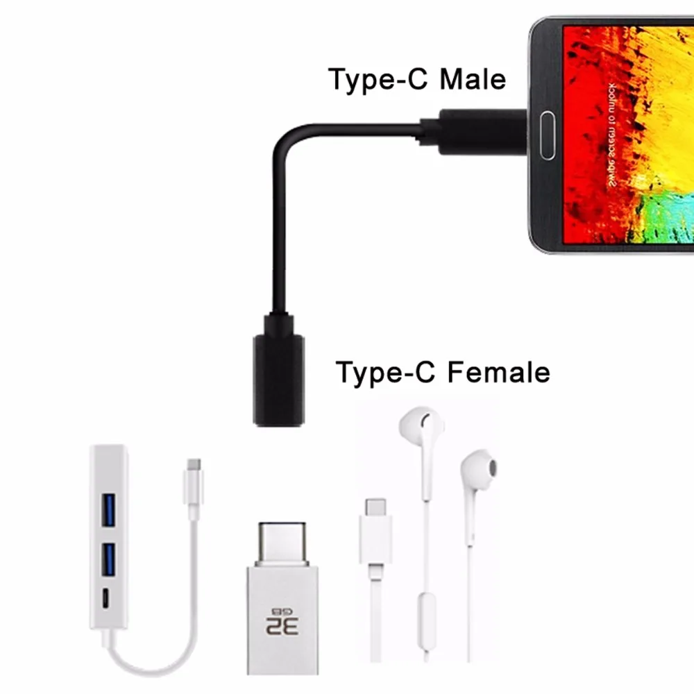 USB-C USB 3.1 Tip C Moški-Ženska Razširitev Podatkovnega Kabla za Macbook Tablet 20 cm Tip-c podaljški