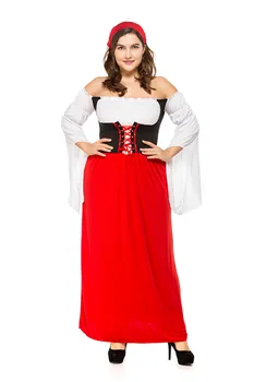 Plus velikost Nemčija, Bavarska piva Oktoberfest festival delovne obleke Kostum Halloween Carnival Party Cosplay Fancy dolgo obleko A014