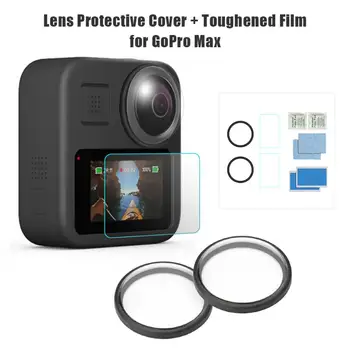 2pcs Kaljeno Steklo Zaslon Protektorstvo Izdelati Proizvodnji Daljši Trajne 2pcs Objektiv torbice za GoPro Max Fotoaparat