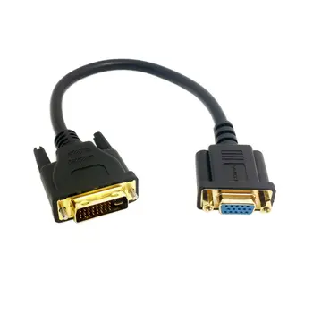 Analogni DVI 24+5 Moški VGA Ženski Monitor Pretvornik Kabel 20 cm, Črna dvi vga adapter