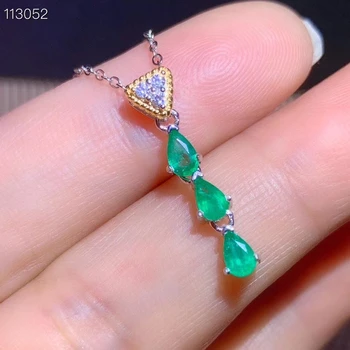 KJJEAXCMY fine nakit 925 čistega srebra vdelan naravnih smaragdno dekle nov Obesek klasičnih Ogrlica letnik podporo test