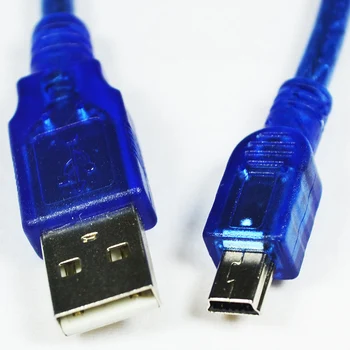 30 CM Modre Kratke USB 2.0 A Moški Mini 5 Pin B Moški Podatki Kabel za Polnjenje MP3 MP4 Fotoaparat, Mobilni Mobilni Telefon Jasno