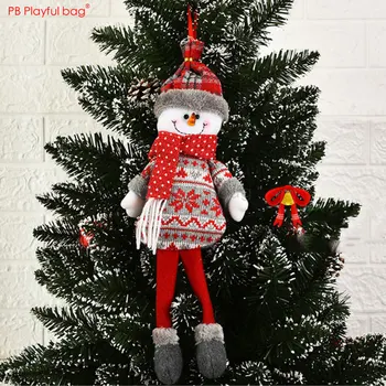 Igriv vrečko Novi Santa Claus lutke Božična Drevesa Obesek Festival dekoracijo Snežaka, Jelena lutke Otroci darila Božič AB01