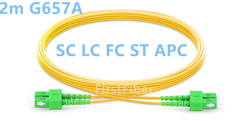 2m SC LC FC ST APC Optični Patch Kabel za Obojestransko tiskanje, 2 jedri , Skakalec, Patch Kabel G657A 2,0 mm PVC OS2 SM Bend Brezbrižne