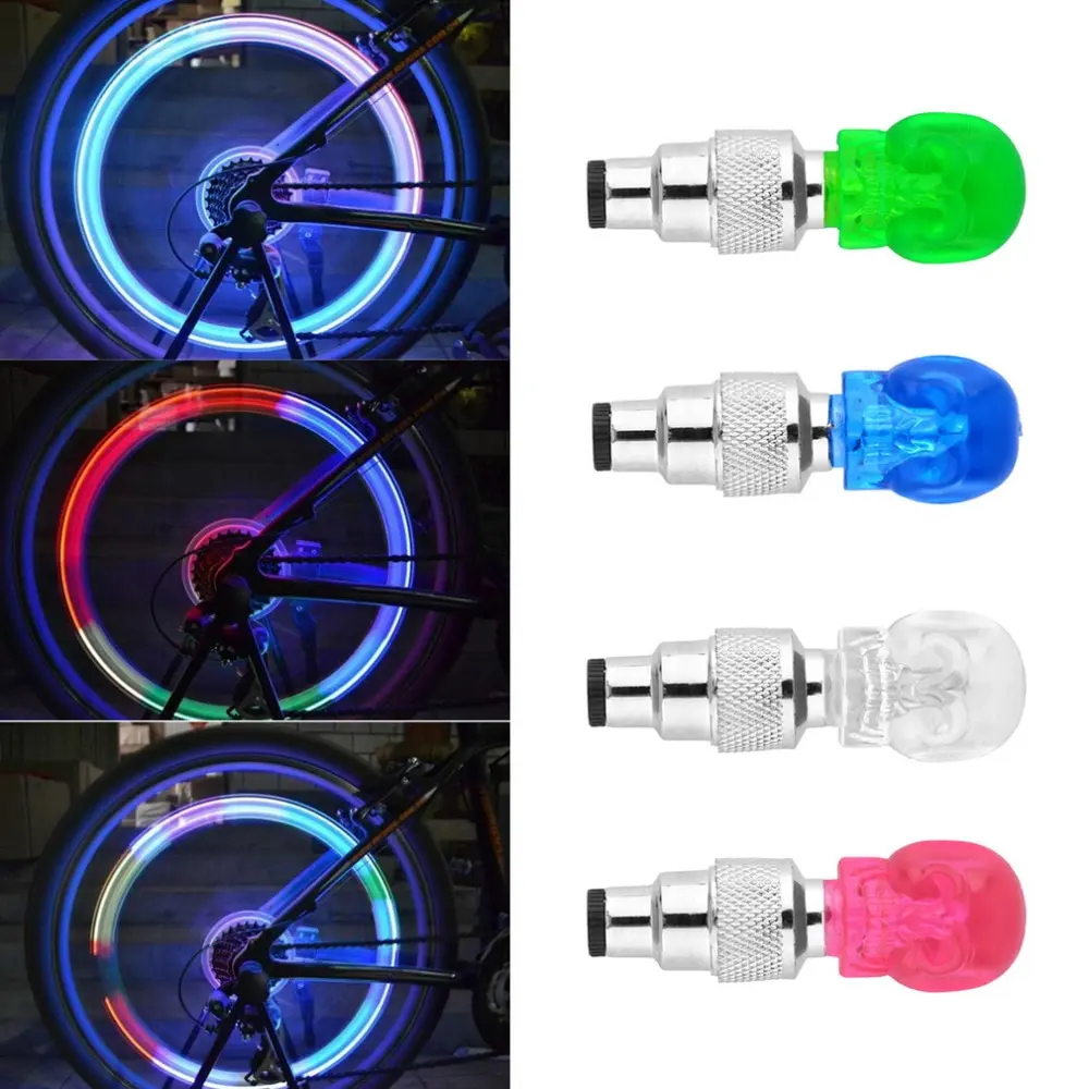 4 Barve Kolo Pnevmatike Ventil za Zapiranje Lobanja Skp Obliko LED Luči Svetilka Vibracije On/ Off Fit Kolo motorno kolo Avto Univerzalno Dropship