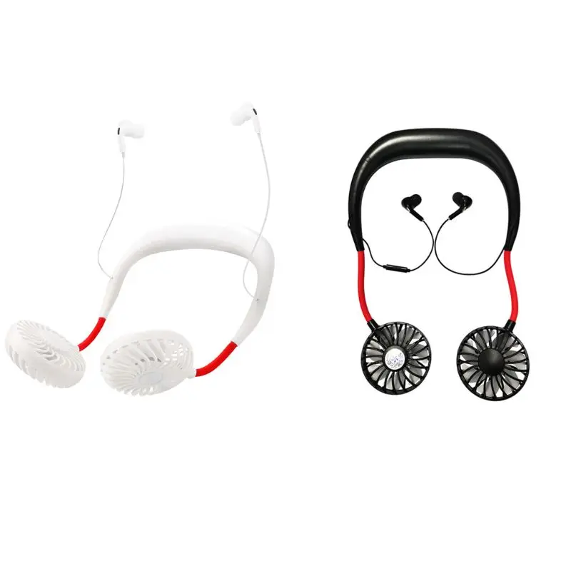Nov Fan Leni Vratu Visi Slušalkami Bluetooth Prenosni Športih na Prostem USB Ventilator X6HA
