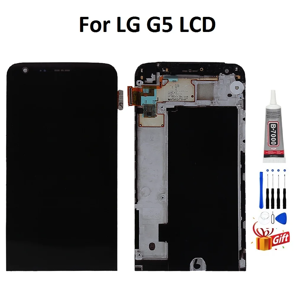 Razred Zaslonu Za LG G5 H850 H840 H860 LCD Zaslon na Dotik Montaža Z Okvirjem Za LG G5 H830 F700 začetni Zaslon Nadomestni Del