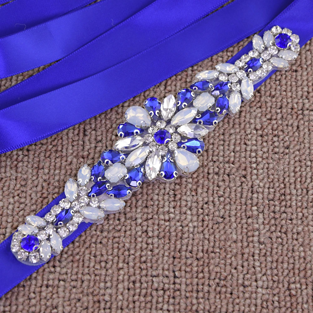 TRiXY S424 Kraljevsko modra Poroko Pasu Diamanti Pasu Okrasnih Pasu Suh Poročne Pasu Kristalno Poročni Dodatki, Poročni Krila