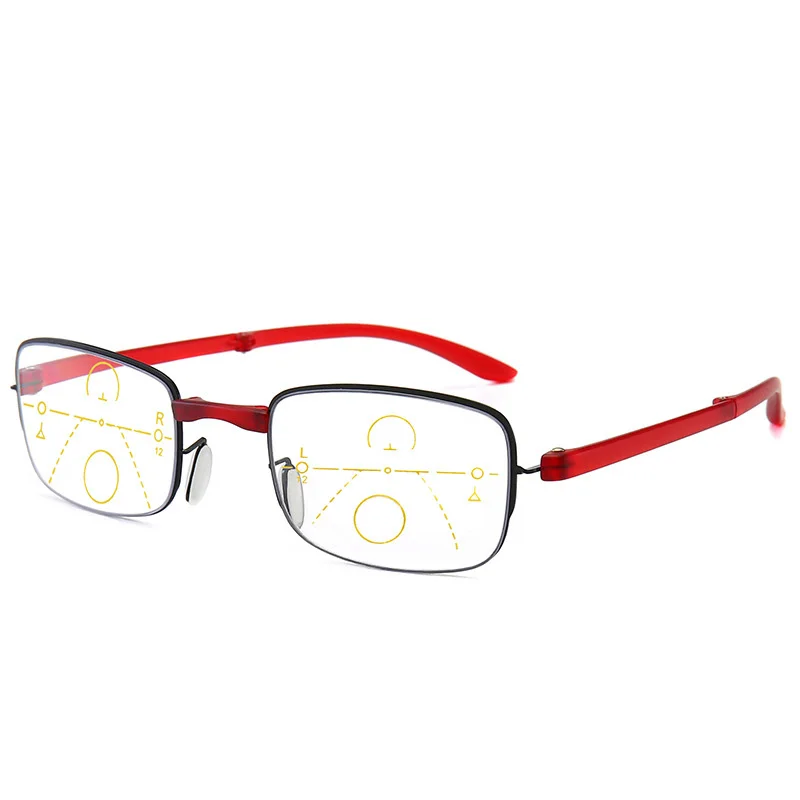 Ultralahkih Moških Progresivna Multifokalna Obravnavi Očala Proti Modra Svetloba Moških Lupo Zložljiva Presbyopic Dioptrije Očal +1.0 ~3.5