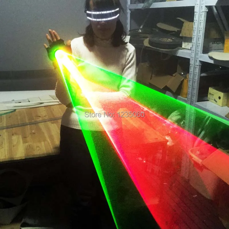Vroče Prodaje Laser Vortex Rokavice Auto Zelena Rdeča Obračanje Vortex Laser Rokavice za Dance Party DJ Klub Laser Show Brezplačna Dostava