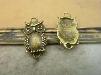 Cinkove zlitine obesek nakit dodatki diy ročno materiala čare dvojno odprtino owl12*25 mm
