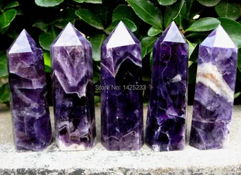 5pcs naravnih Sanje vijolični ametist quartz crystal palico točke zdravljenja
