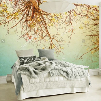 Po meri naravne kulise de papel parede,Podružnice,gozdovi,retro foto stensko slikarstvo za dnevno sobo, spalnica steno ozadje