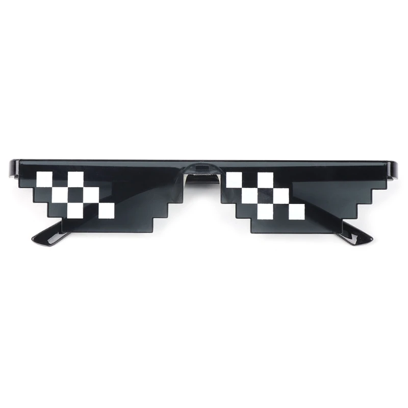 Mozaik sončna Očala Trik Igrača Thug Life Očala, ki se Ukvarjajo S To Očala Pixel Ženske Moški Črna Mozaik sončna Očala Smešno igrača Oct26