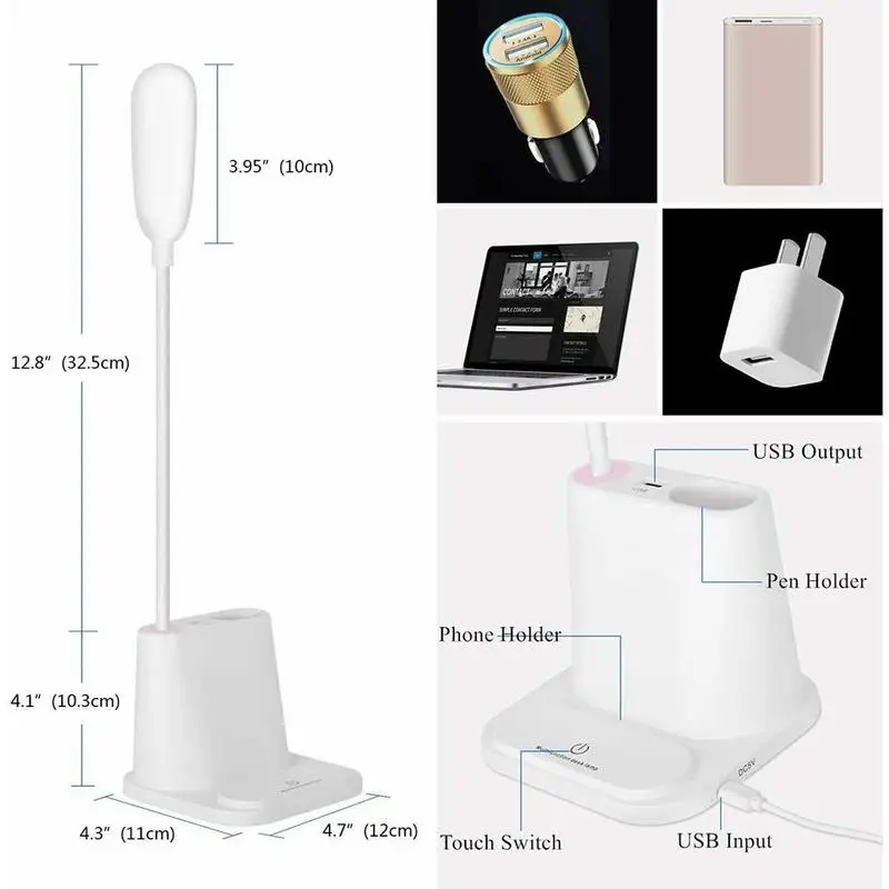 Multifunkcijski USB Polnjenje Dotik Zatemnitev Desk Nastavljiv Dotik Lučka Lučka z Utrujenostjo Oči Senzor Zmanjšanje E2K9