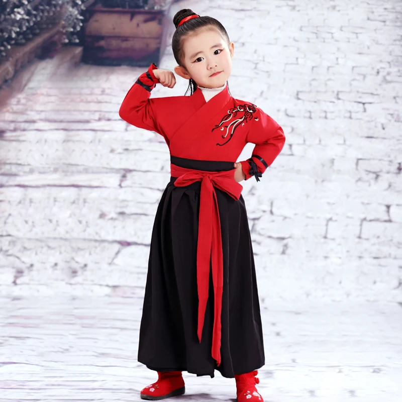 Otrok Hanfu Haljo bo Ustrezala Tradicionalni Kitajski Plesne Kostume za Dekleta Antične Pravljice Tang Dinastije Dancewear Fazi Kažejo Obleke