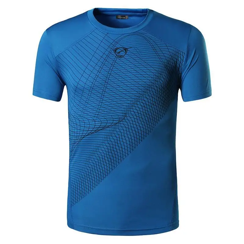 Oversize Moške Majice T-Shirt Tee Majico Šport Suho Prilegajo Kratek Rokav Teče Fitnes Vadbo LSL069 Modra