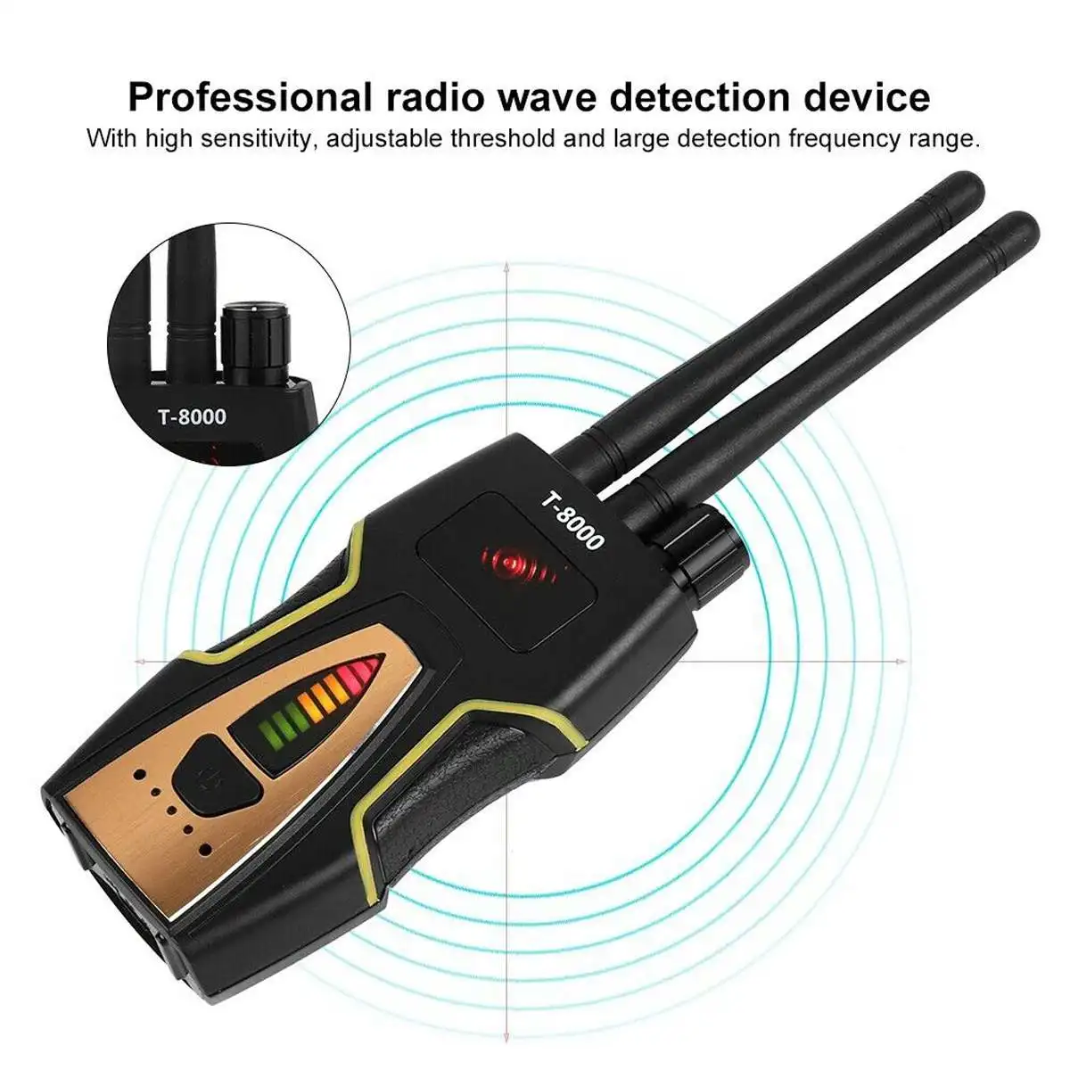 T8000 Anti-prisluškovanje Brezžični RF Signala Detektorja GSM Finder Fotoaparat Monitor GPS Optičnega Brezžičnega Signala Finder