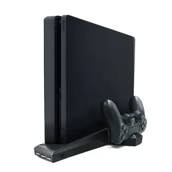 Za PS4/PS4 Slim/ps4 Pro Navpično Stojalo z Hladilni Ventilator Dual Controller Polnilnik polnilno Postajo za SONY Playstation 4, Hladilnik