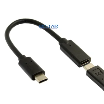 USB-C USB 3.1 Tip C Moški-Ženska Razširitev Podatkovnega Kabla za Macbook Tablet 20 cm Tip-c podaljški