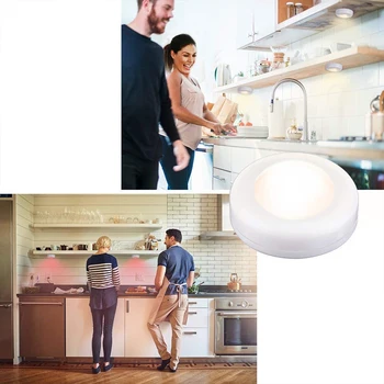 RGB LED Nočna Lučka za Brezžični Daljinski upravljalnik Baterija Napaja se Dotaknite Senzorja v Okviru Kabineta Luči Za Kuhinjo 12 Barvo Stenske Svetilke