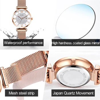 OLEVS Ženske Luksuzni Diamant Ure Top blagovne Znamke Nepremočljiva Modne Dame Watch Japonska Gibanje Kvarčne Ročne ure Reloj Mujer 6892