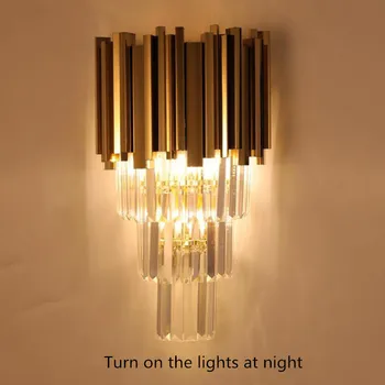 Sodobna svetlobno razkošje crystal stenska svetilka Primerna za dnevno sobo, spalnica steno žarnica E14 LED osvetlitev
